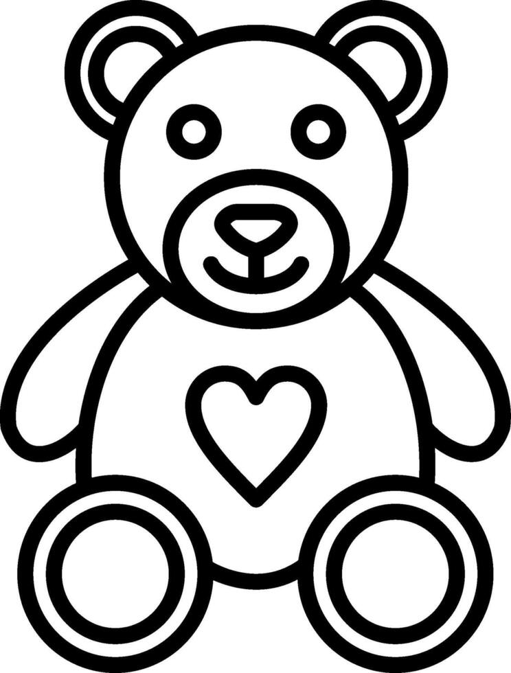 Bear Line Icon vector