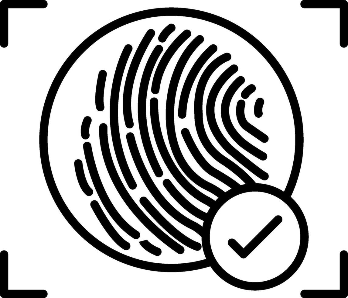 Fingerprint Line Icon vector