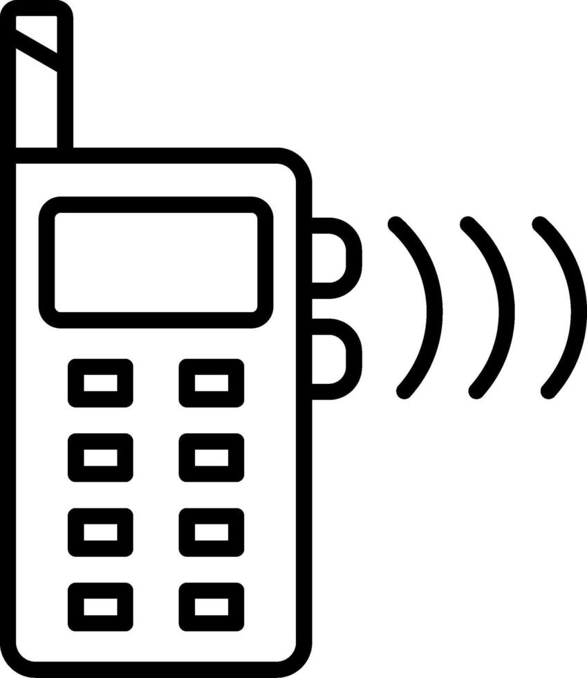 icono de línea de walkie talkie vector