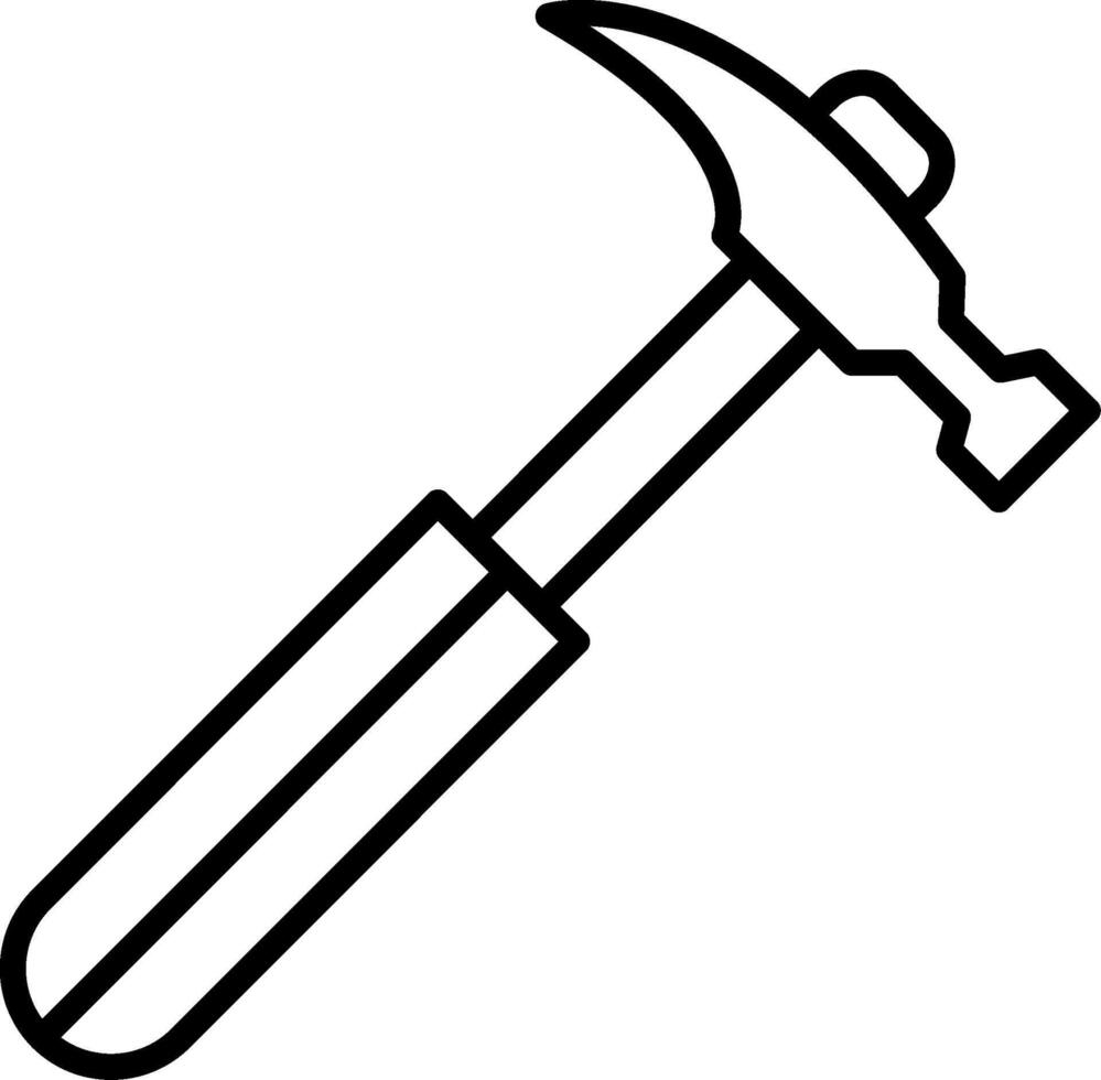Hammer Line Icon vector