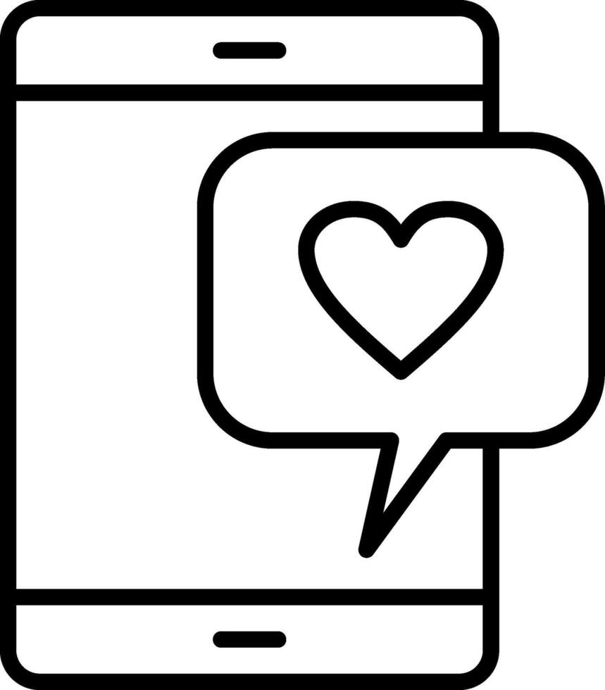 Love Chat Line Icon vector