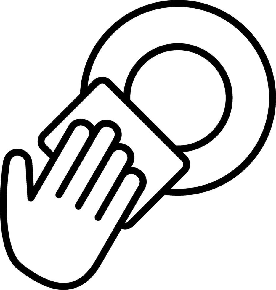 Dish Line Icon vector