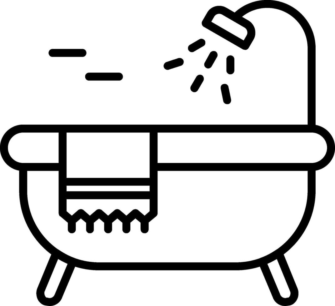 Bathtub Line Icon vector