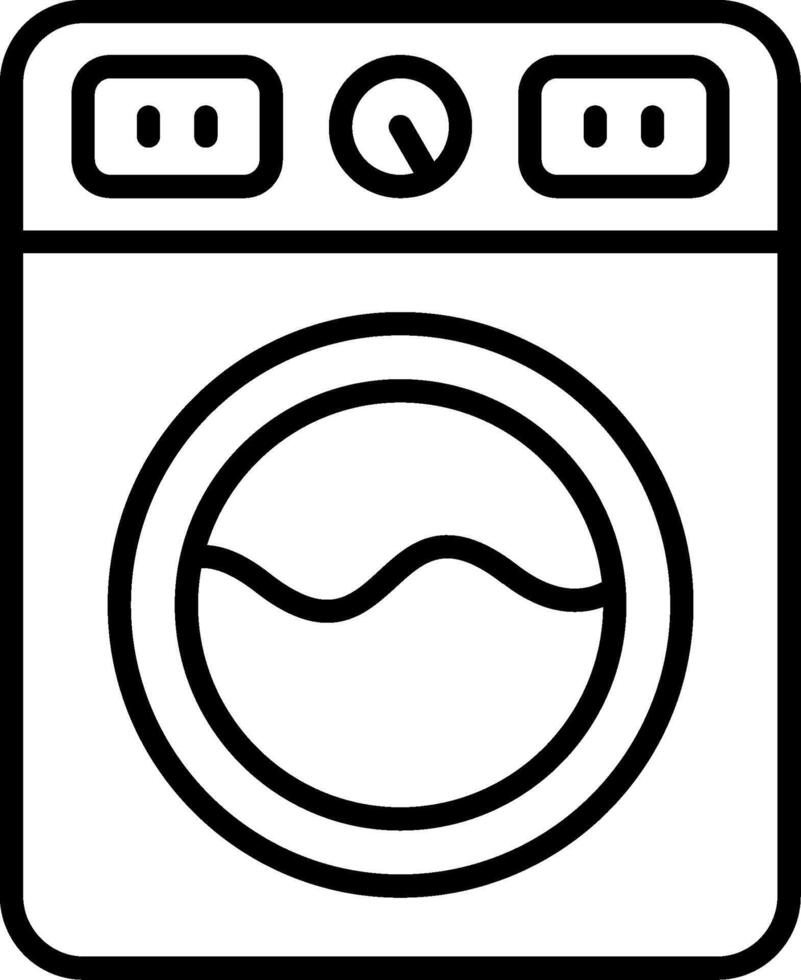 Washing Machine Line Icon vector