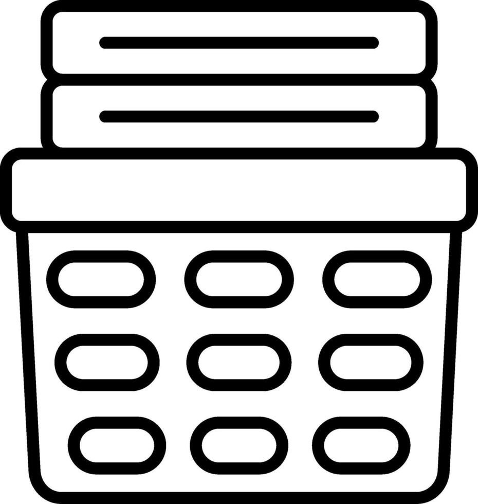 Laundry Basket Line Icon vector