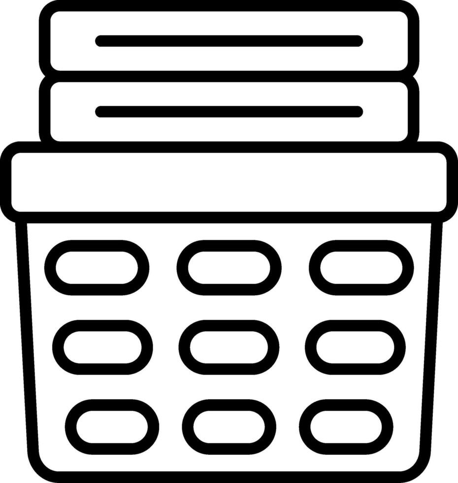 Laundry Basket Line Icon vector