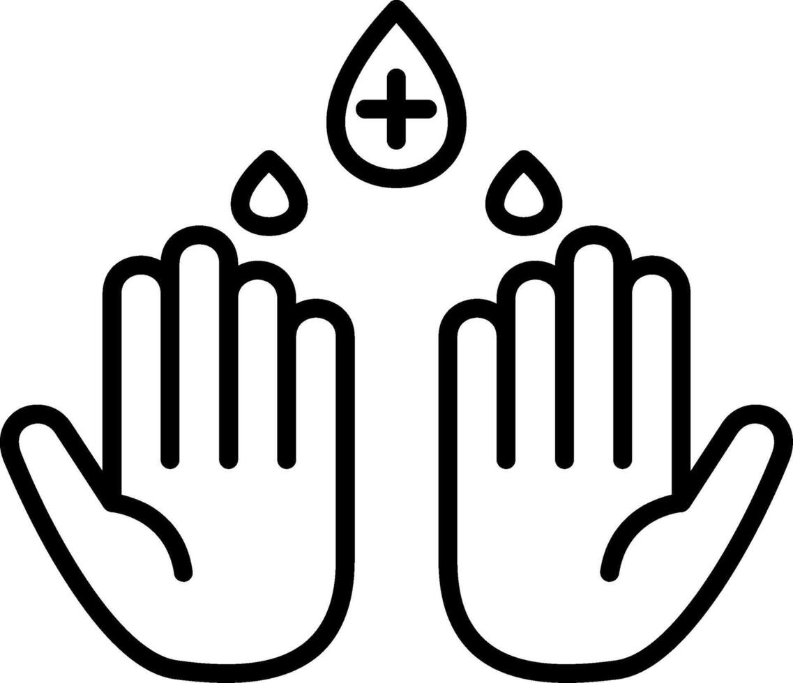 Hand Wash Line Icon vector