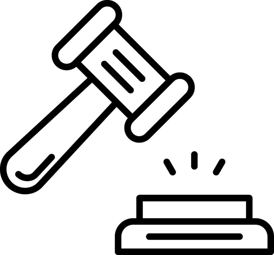 Hammer Line Icon vector