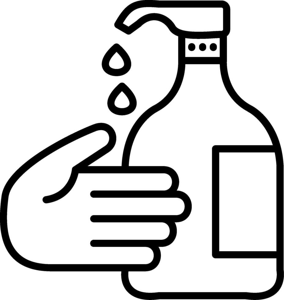 Hand Wash Line Icon vector