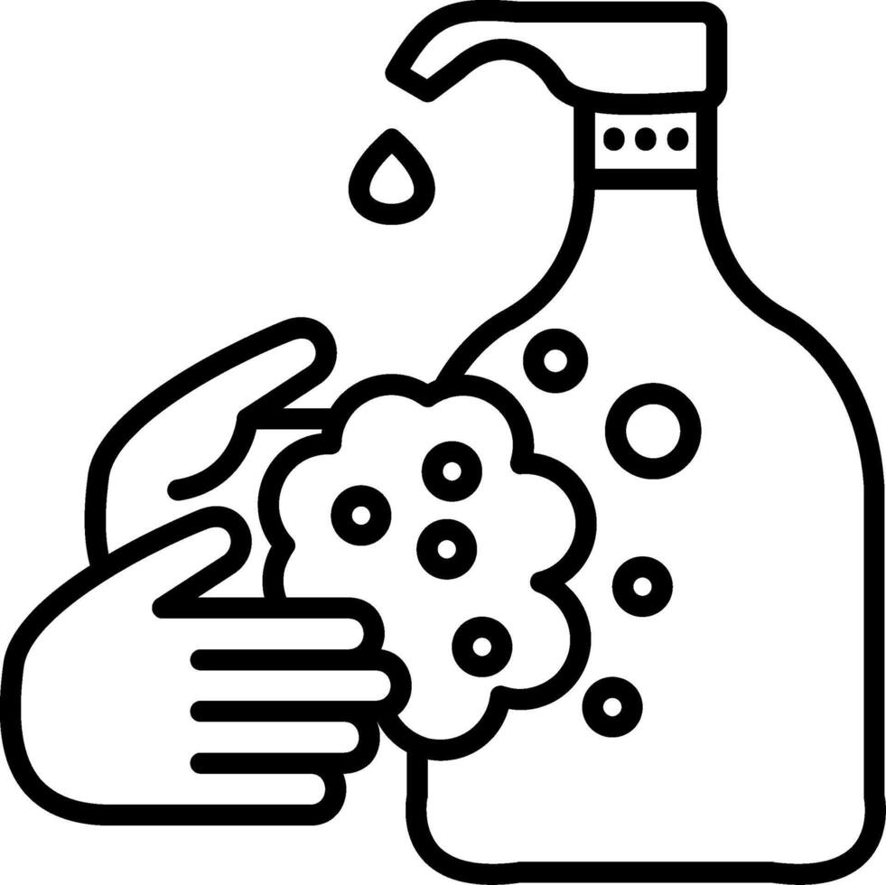 Hand Wash Line Icon vector