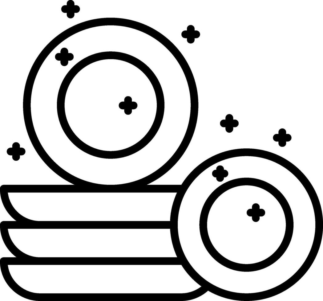 Dishes Line Icon vector