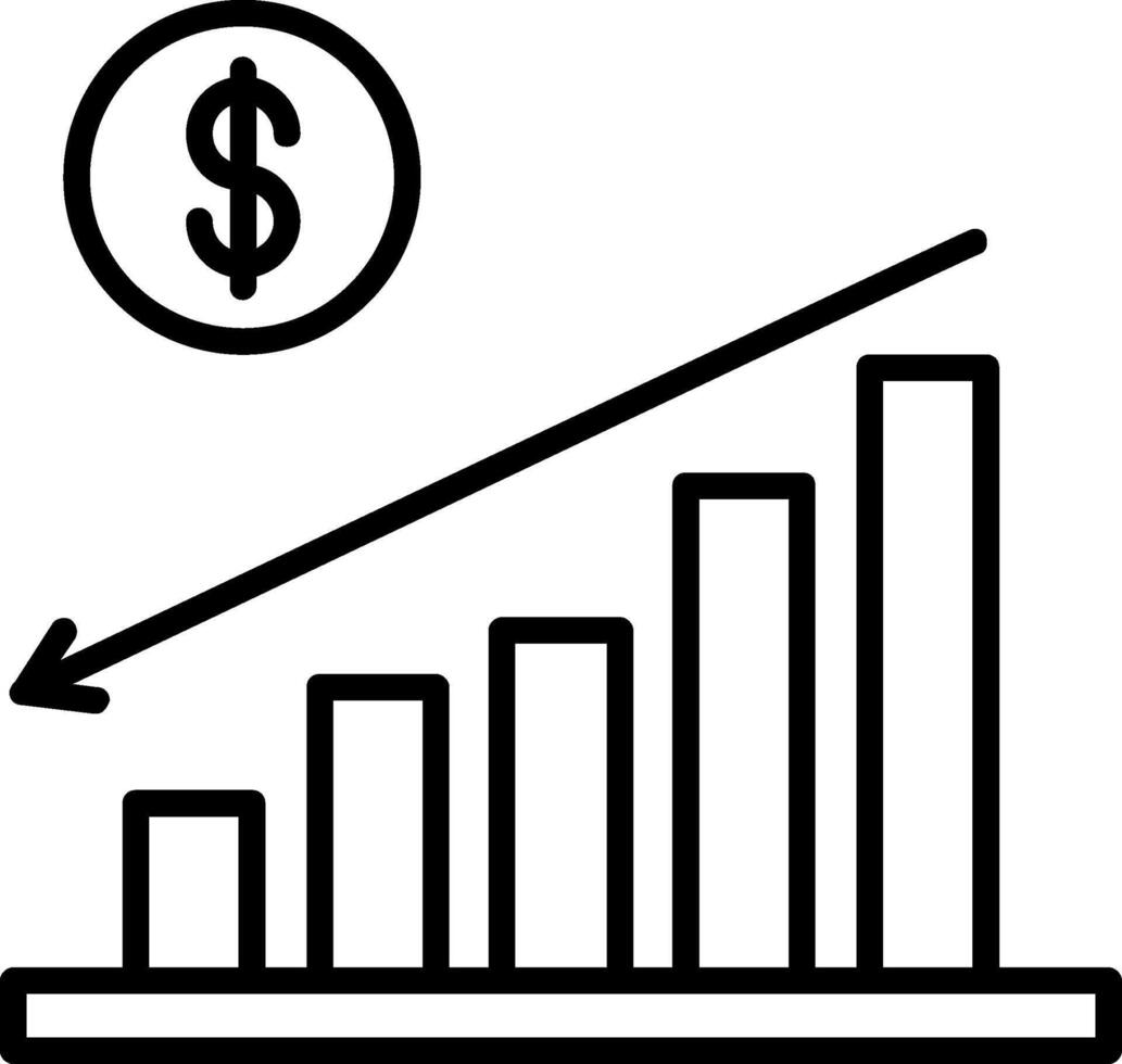 Burndown Line Icon vector