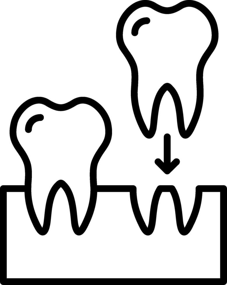 icono de línea de implantes vector