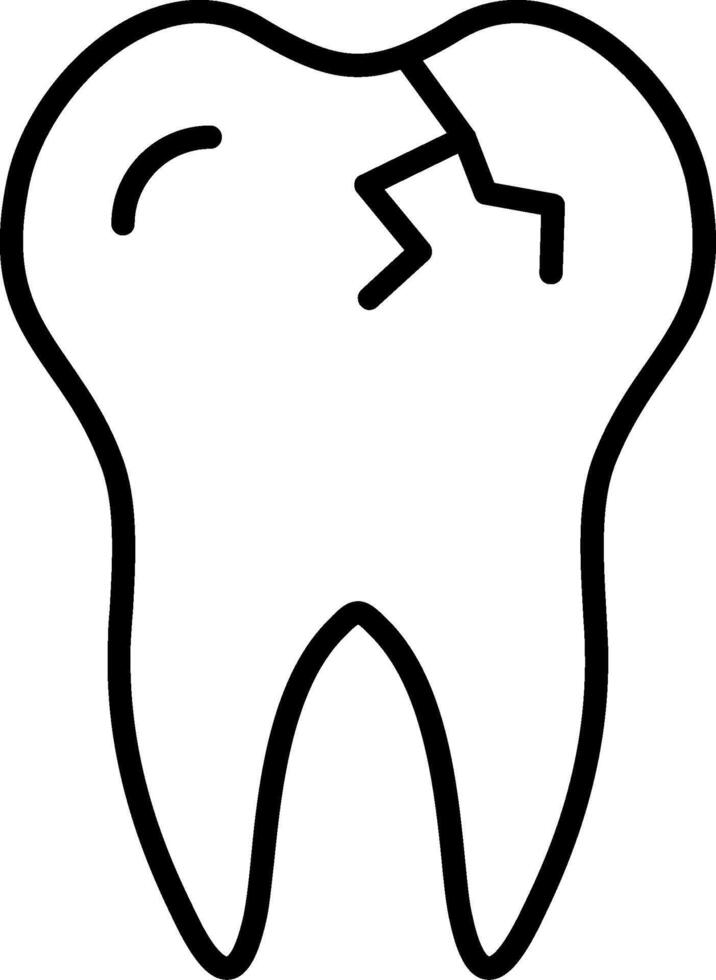 Broken Tooth Line Icon vector