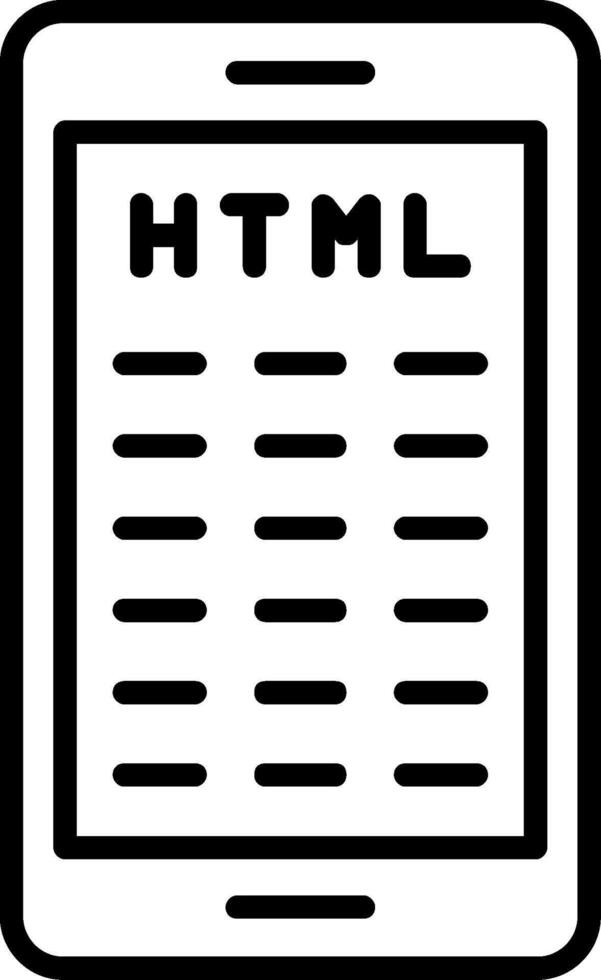 Mobile Coding Line Icon vector