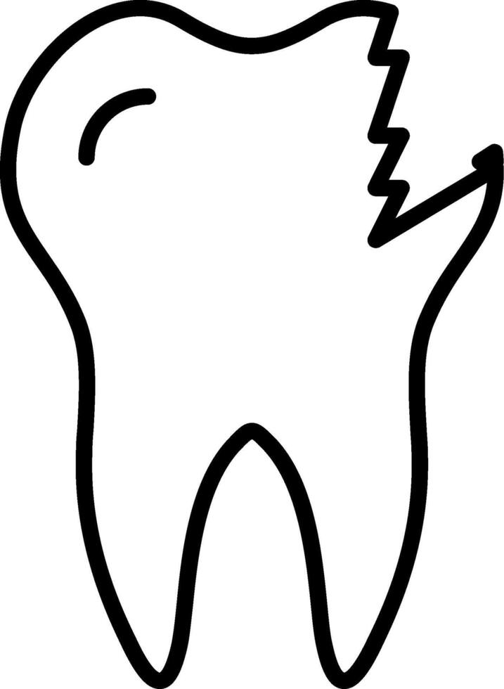 Broken Tooth Line Icon vector