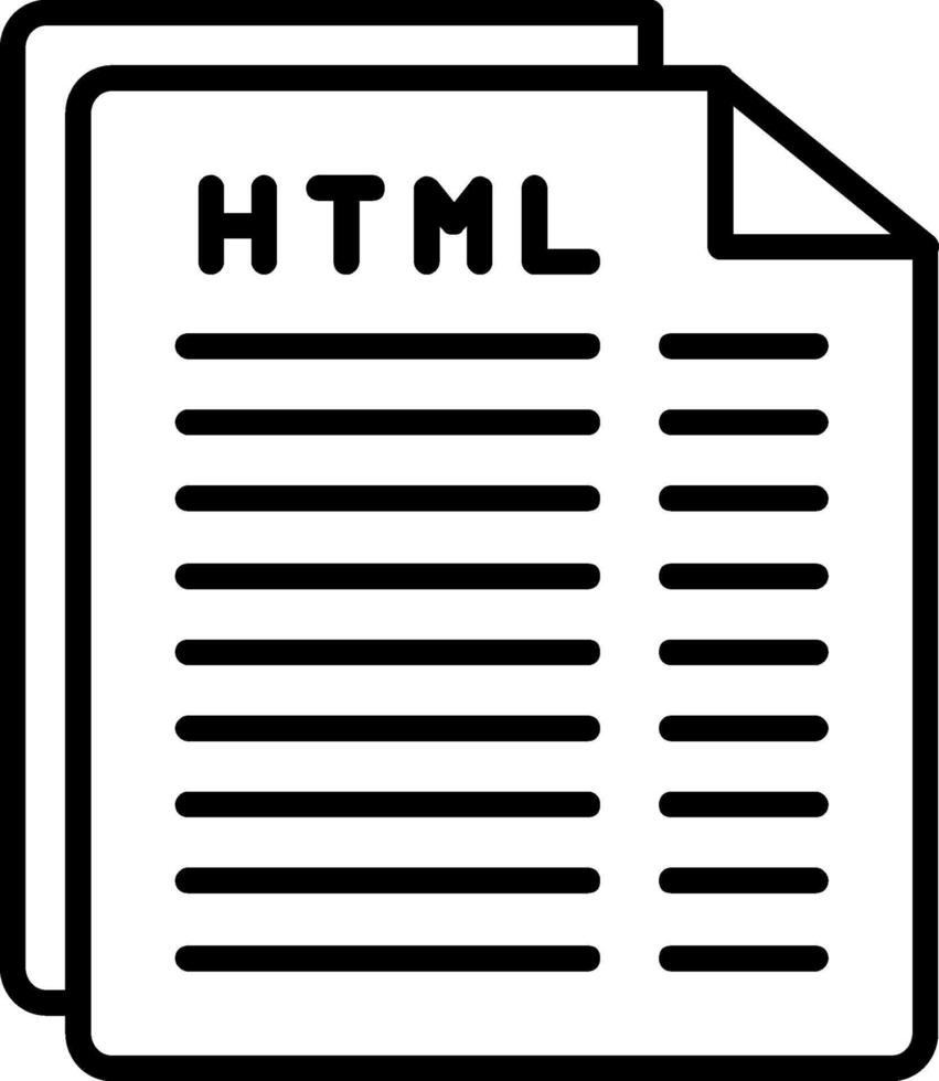 icono de línea de archivo html vector