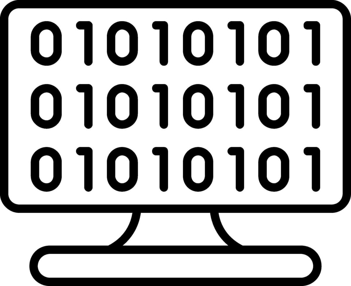 Binary Code Line Icon vector