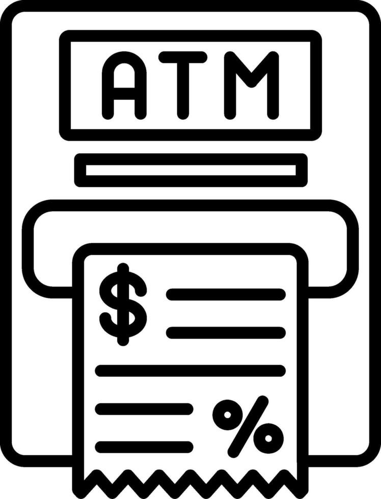 Atm Machine Line Icon vector
