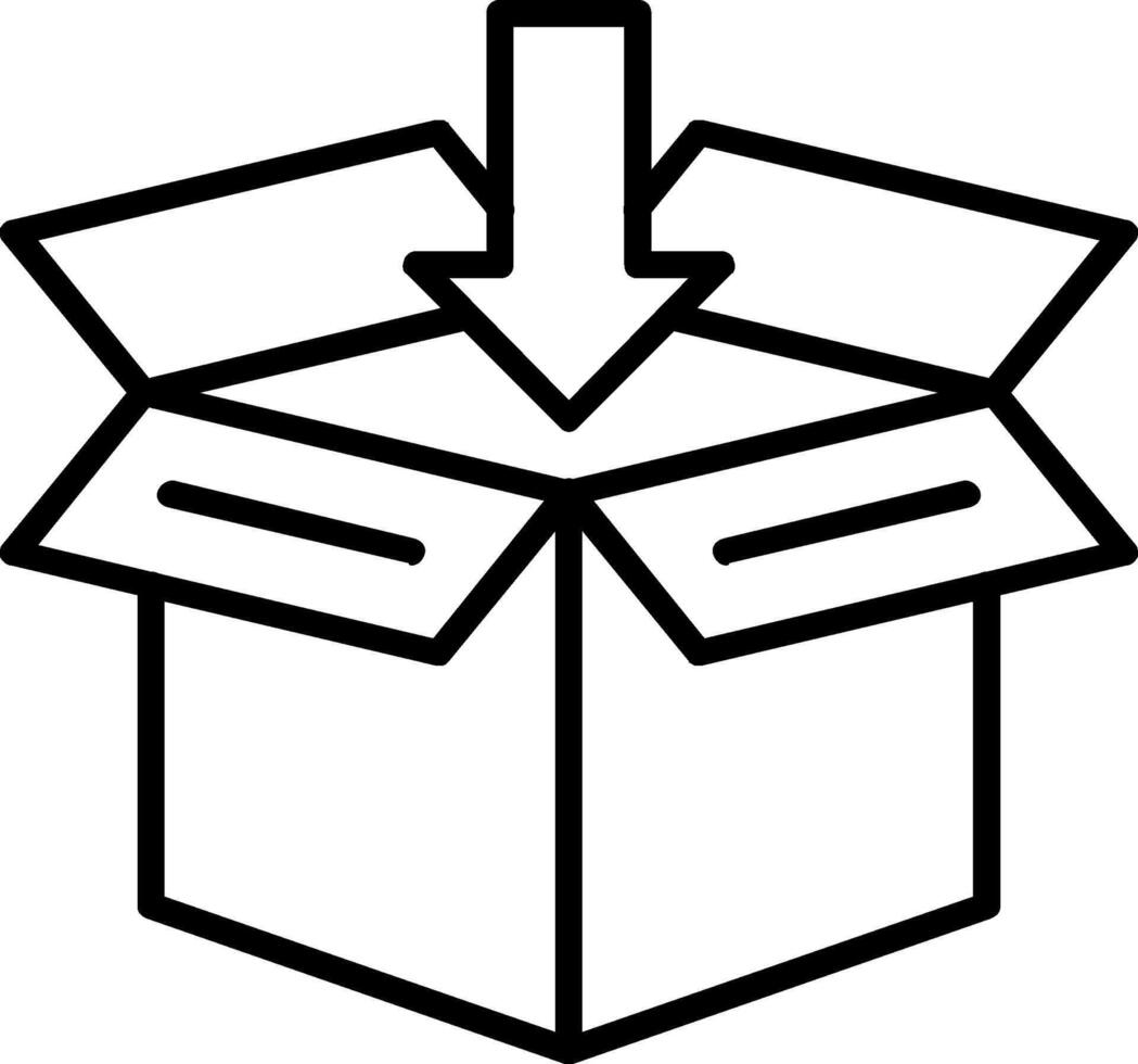 icono de línea de caja abierta vector