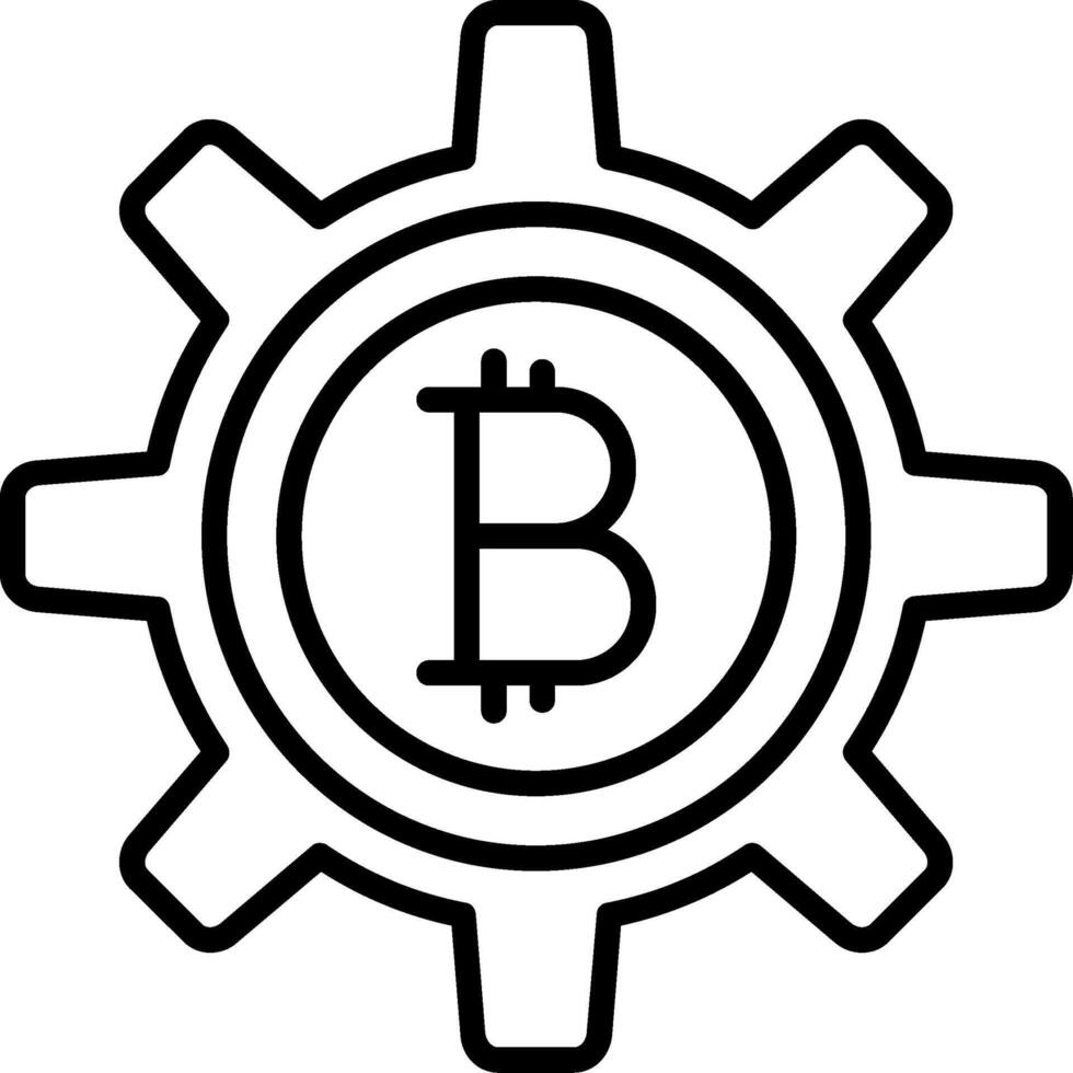 Bitcoin Management Line Icon vector