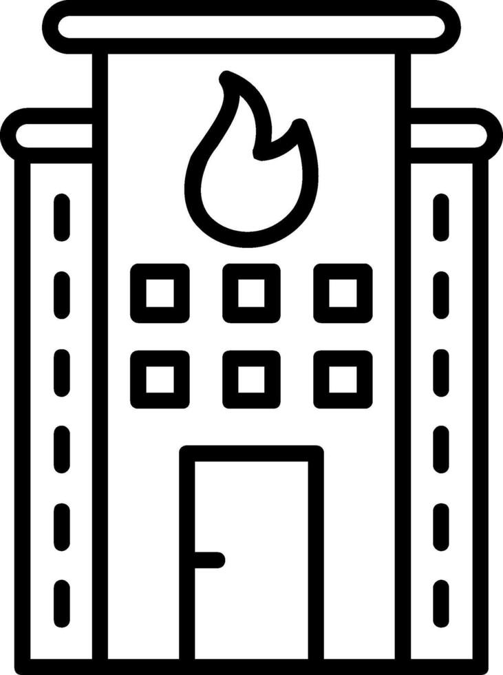 Fire Station Line Icon vector