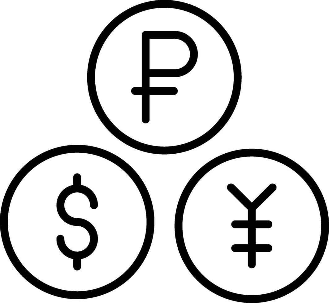 icono de línea de monedas vector