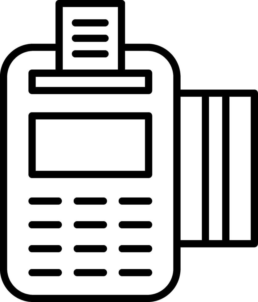 Pos Terminal Line Icon vector