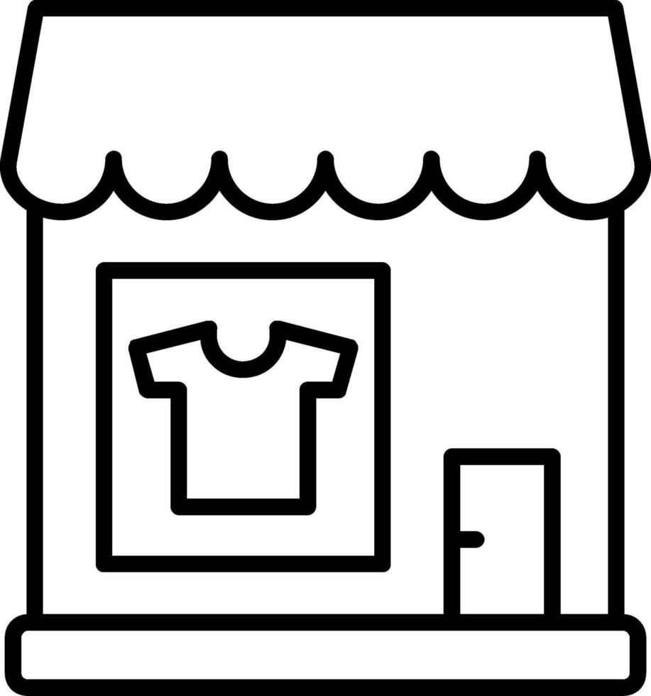 ropa tienda línea icono vector