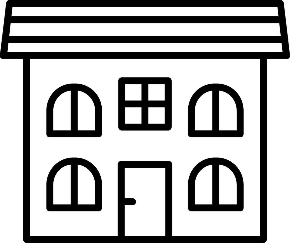 Bungalow Line Icon vector