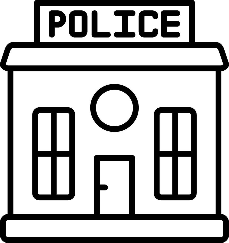 icono de la línea de la estación de policía vector