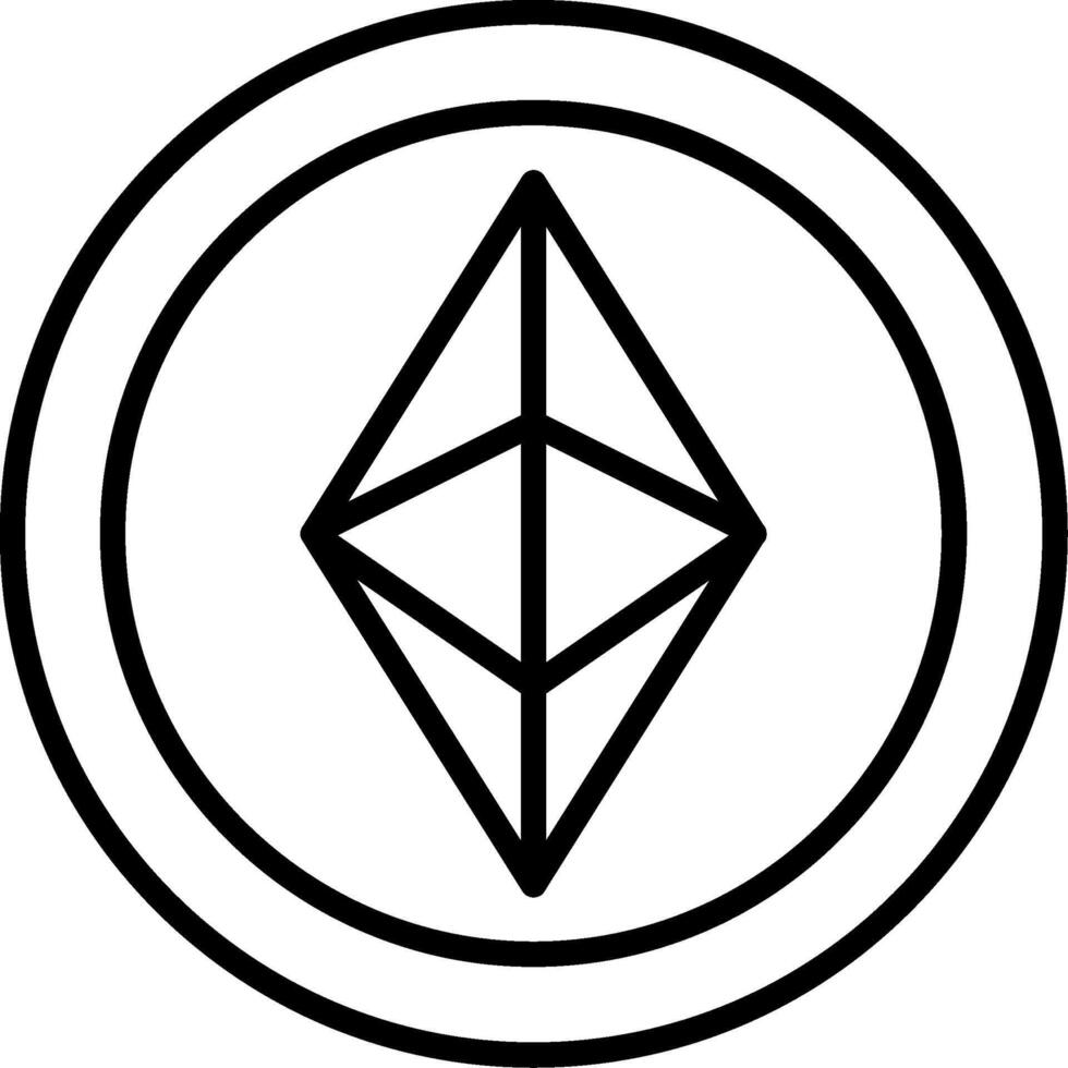 Ethereum Line Icon vector