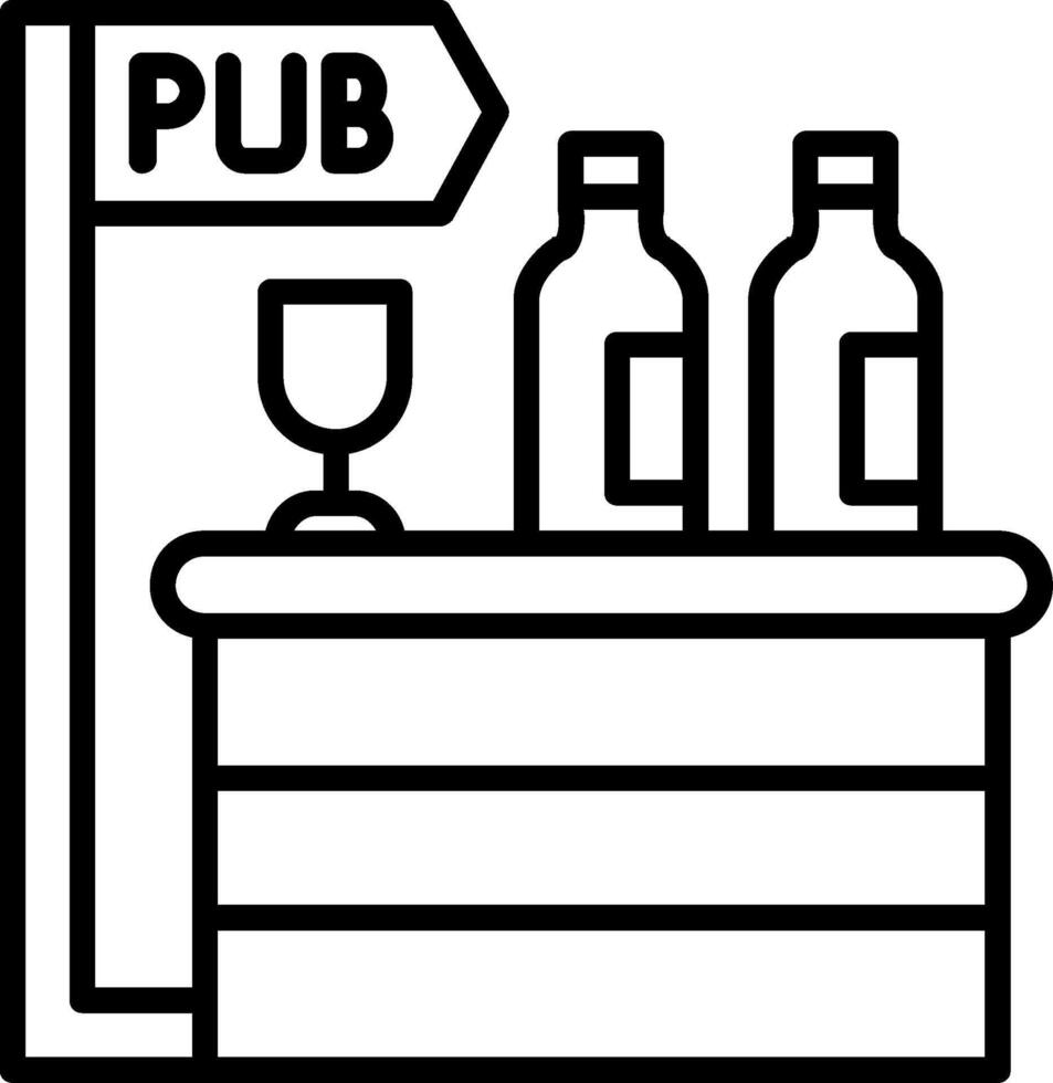 pub línea icono vector