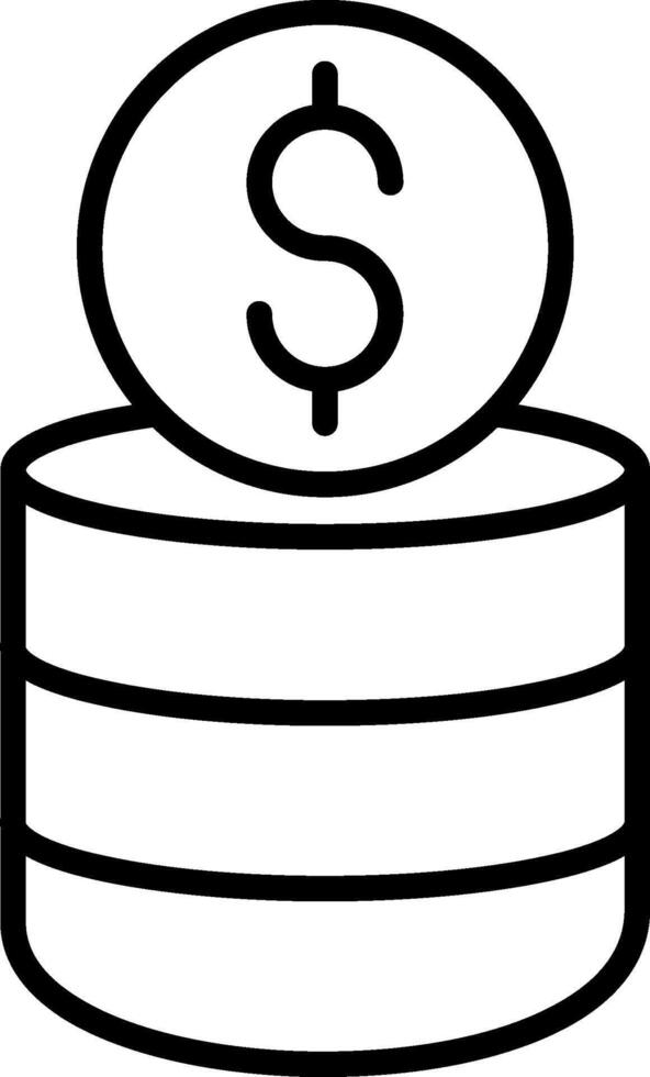 Coin Stack Line Icon vector