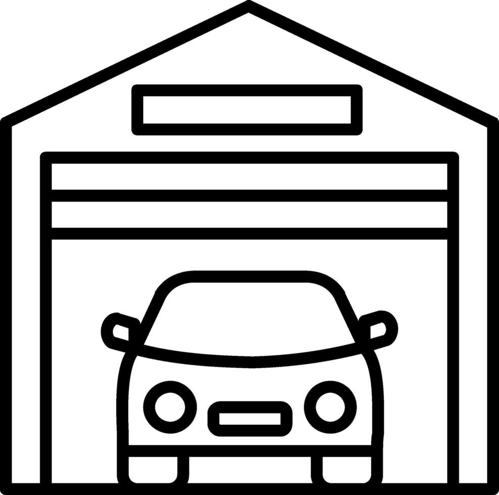 Garage Line Icon vector