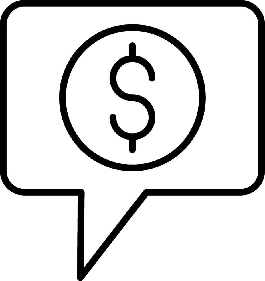 Dollar Chat Line Icon vector