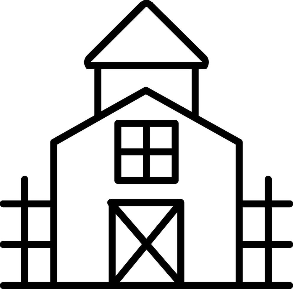 Farmhouse Line Icon vector