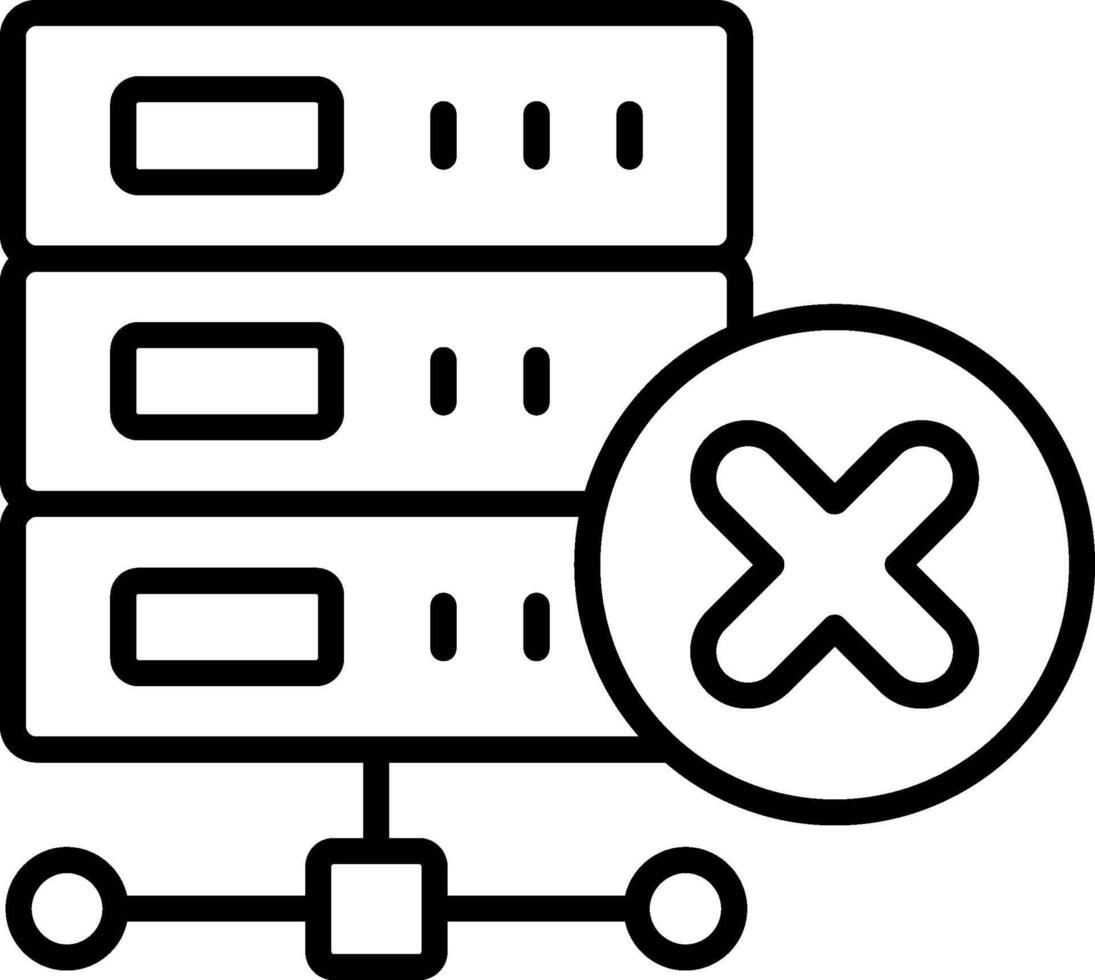 Delete Database Line Icon vector