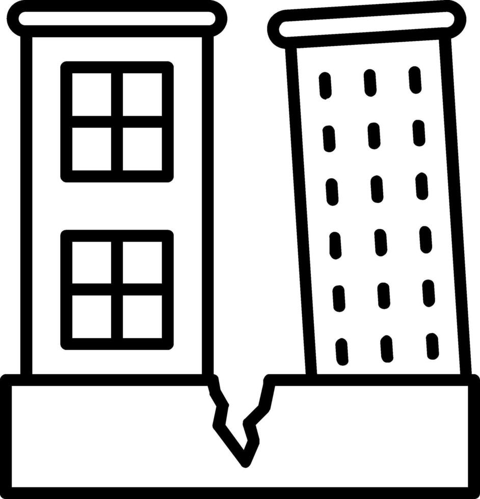 Earthquake Line Icon vector