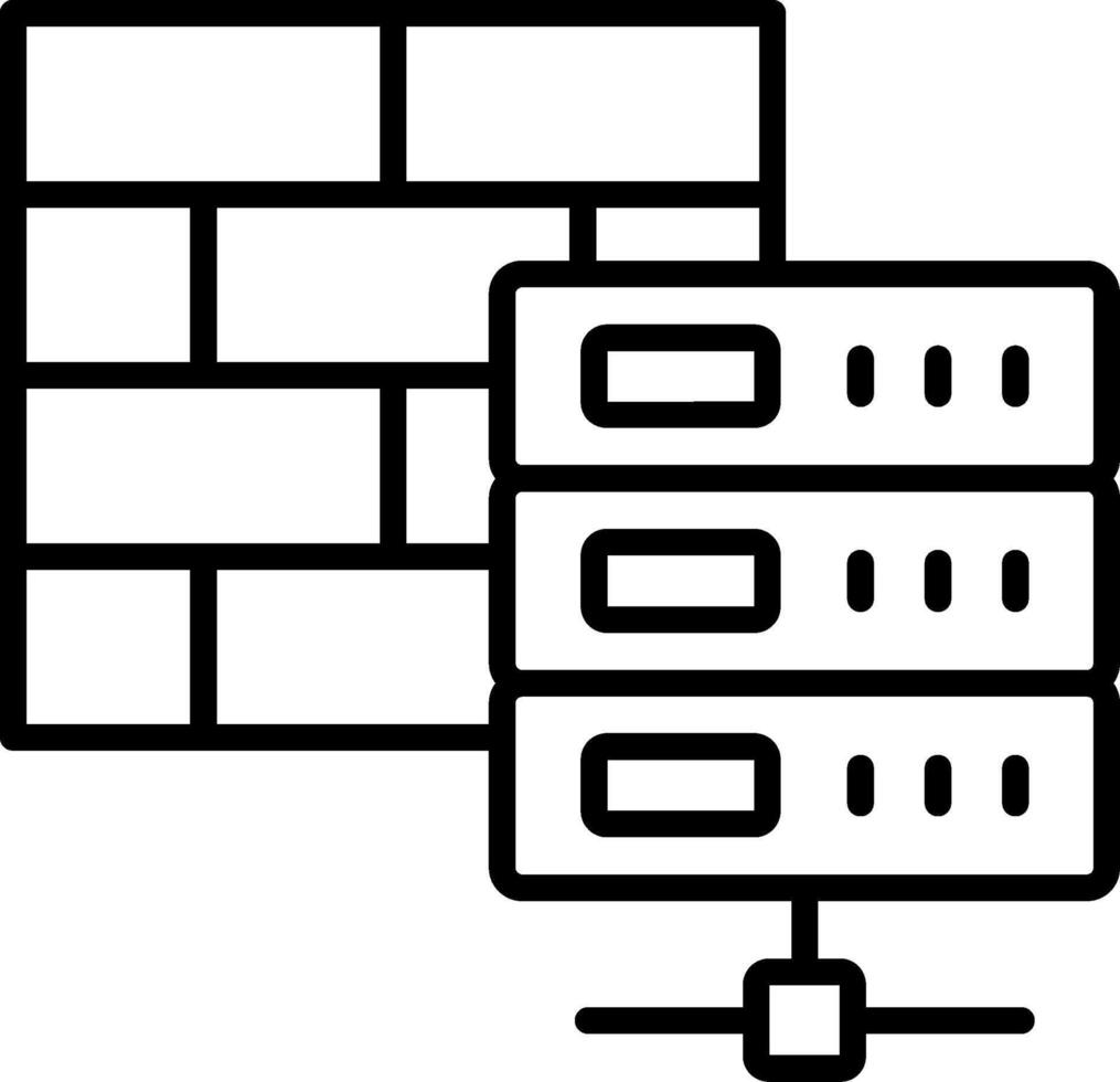 Firewall Line Icon vector