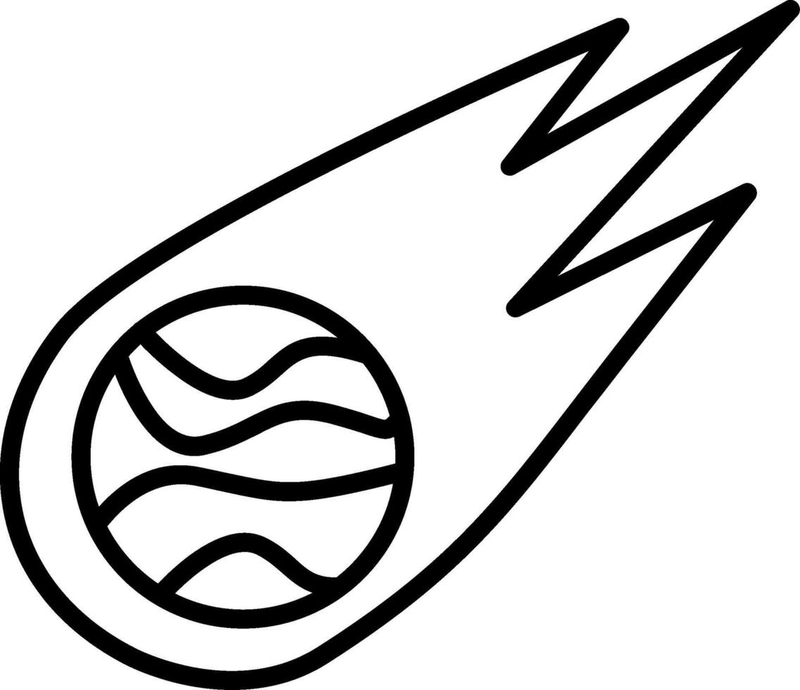 Asteroid Line Icon vector
