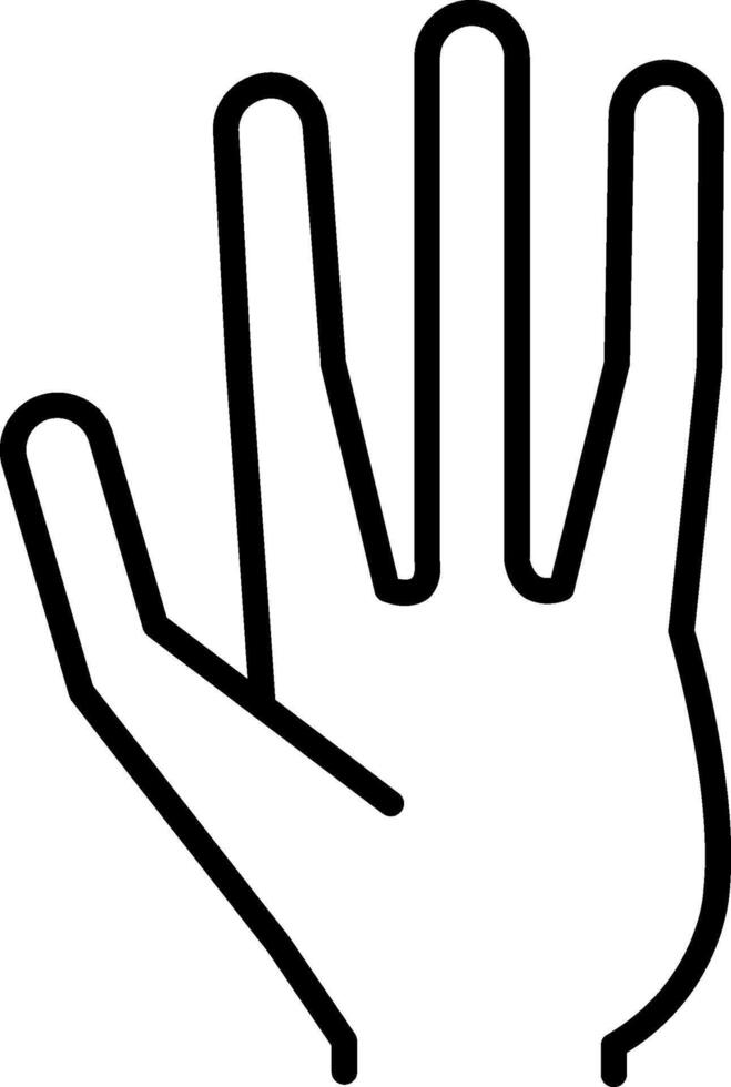 Alien Hand Line Icon vector