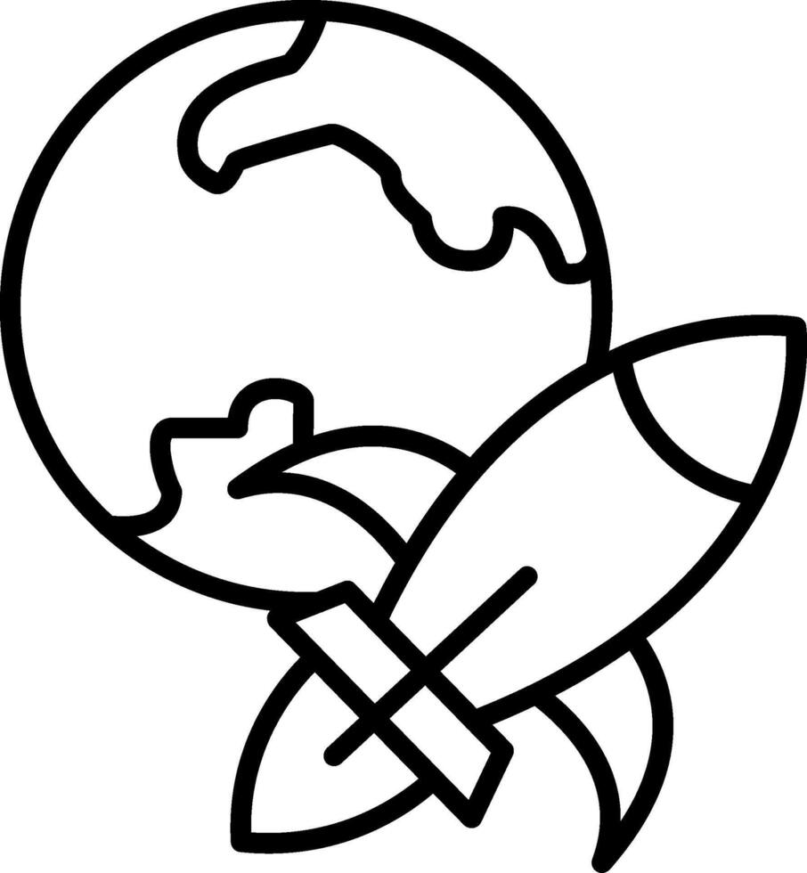 Rocket Ship Line Icon vector