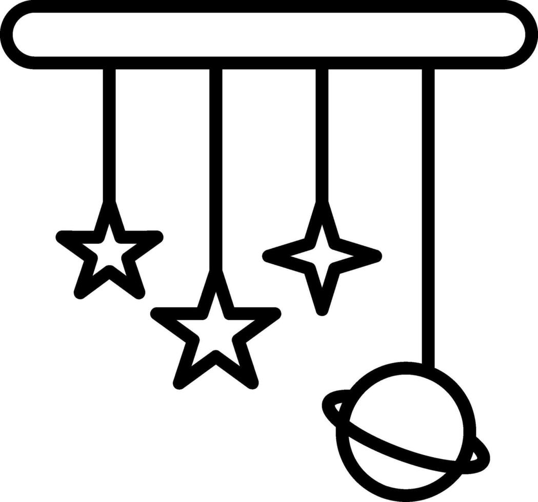 Crib Mobile Line Icon vector