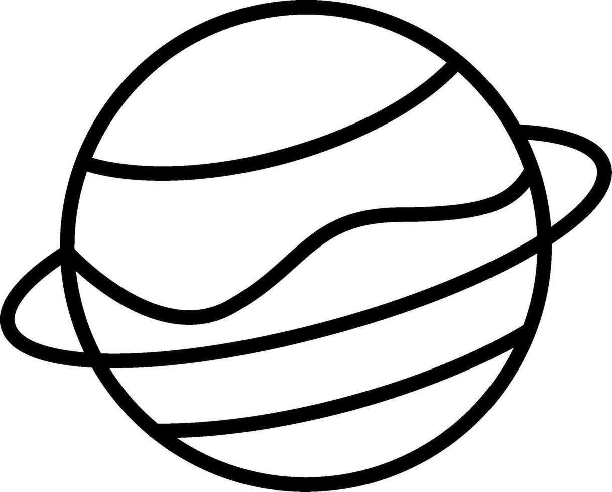 Planet Line Icon vector