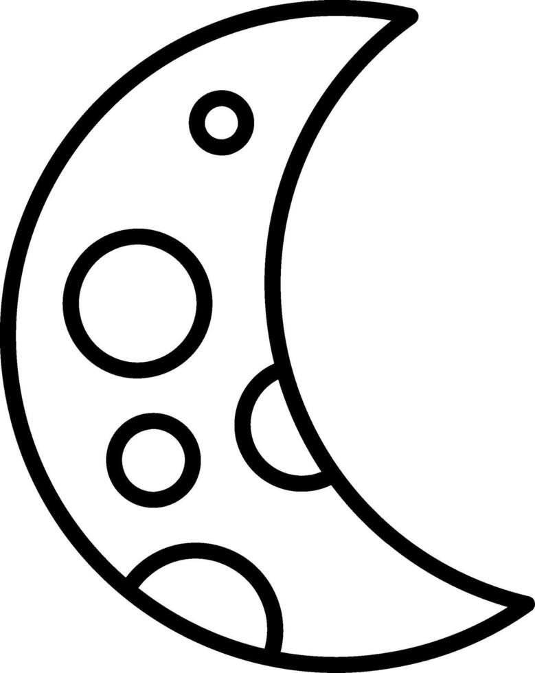 Crescent Moon Line Icon vector