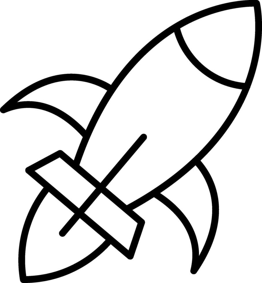 Rocket Ship Line Icon vector