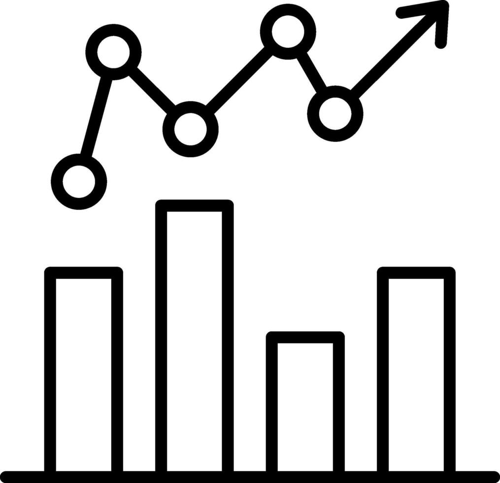 Bar Graph Line Icon vector