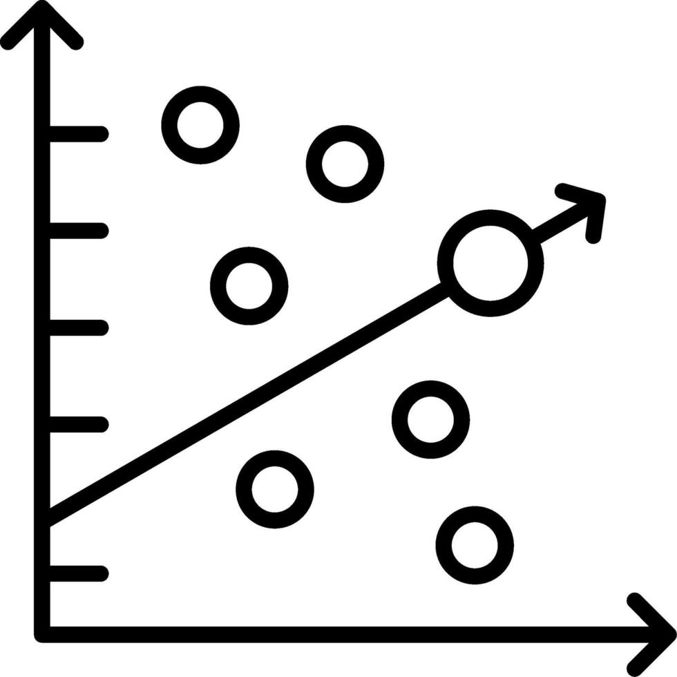 Scatter Graph Line Icon vector