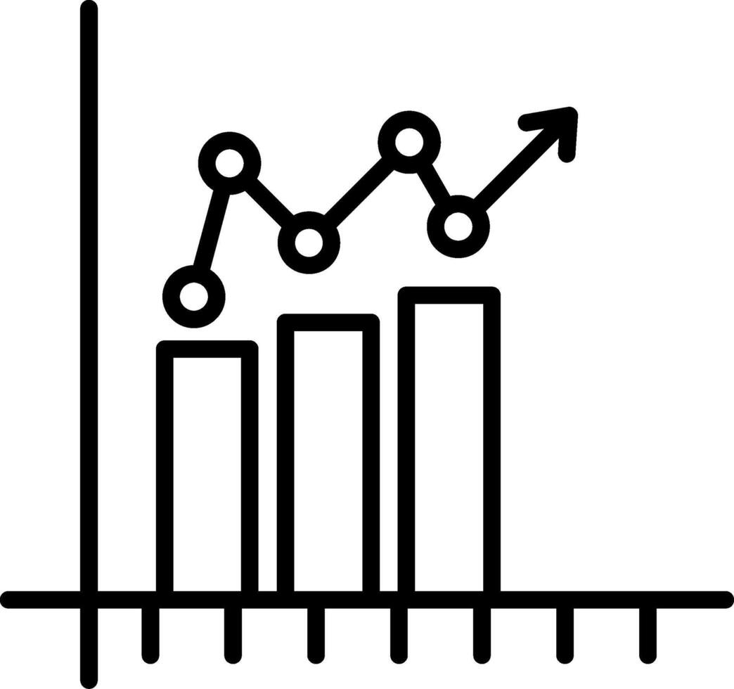 Bar Chart Line Icon vector